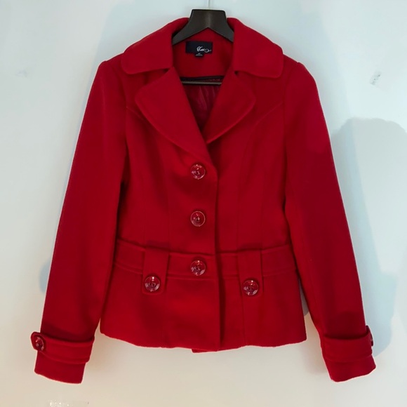 Xai Women’s Red Double breasted coat size S/P - Picture 1 of 5